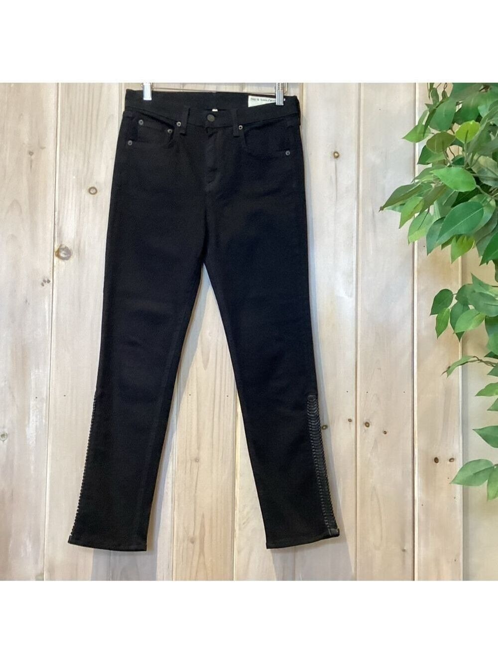 Rag & bone Jean with Braided leather hem